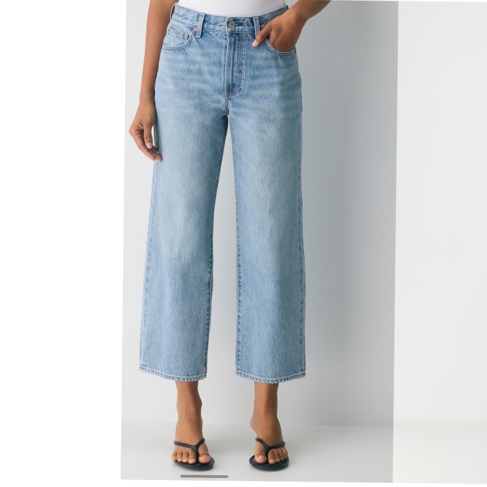 Denim Forum The Farrah Hi-Rise Wide Ankle Jean Sz 26